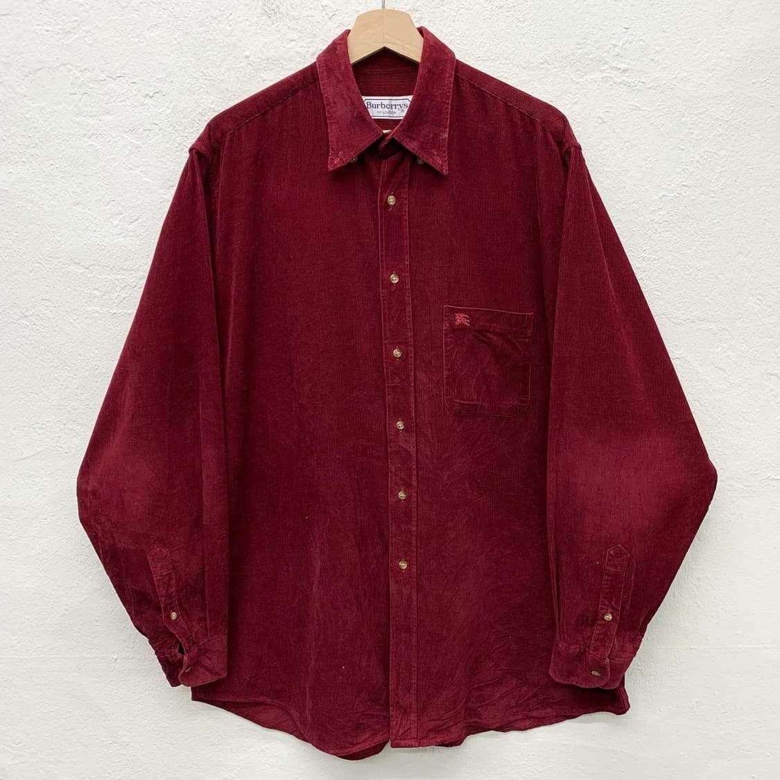 버버리 버건디 로고 코듀로이 셔츠 상품이미지2
