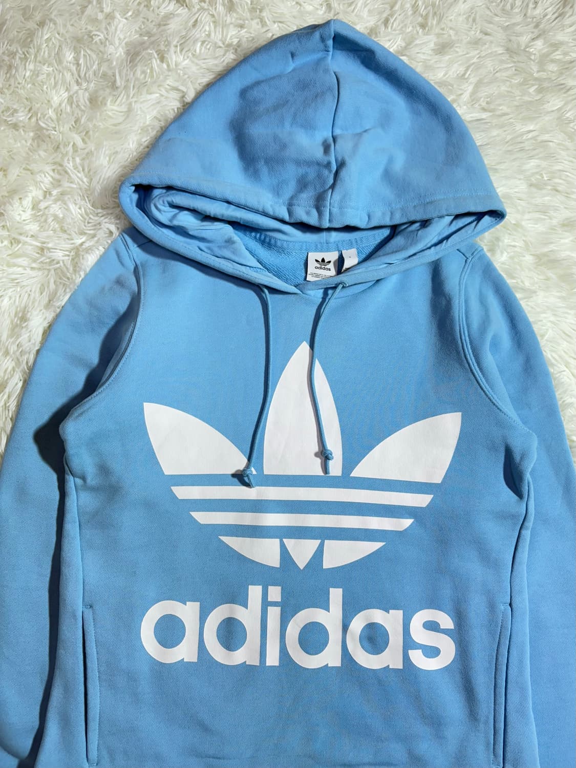 아디다스 빅로고 베이비블루 후드  상품이미지5