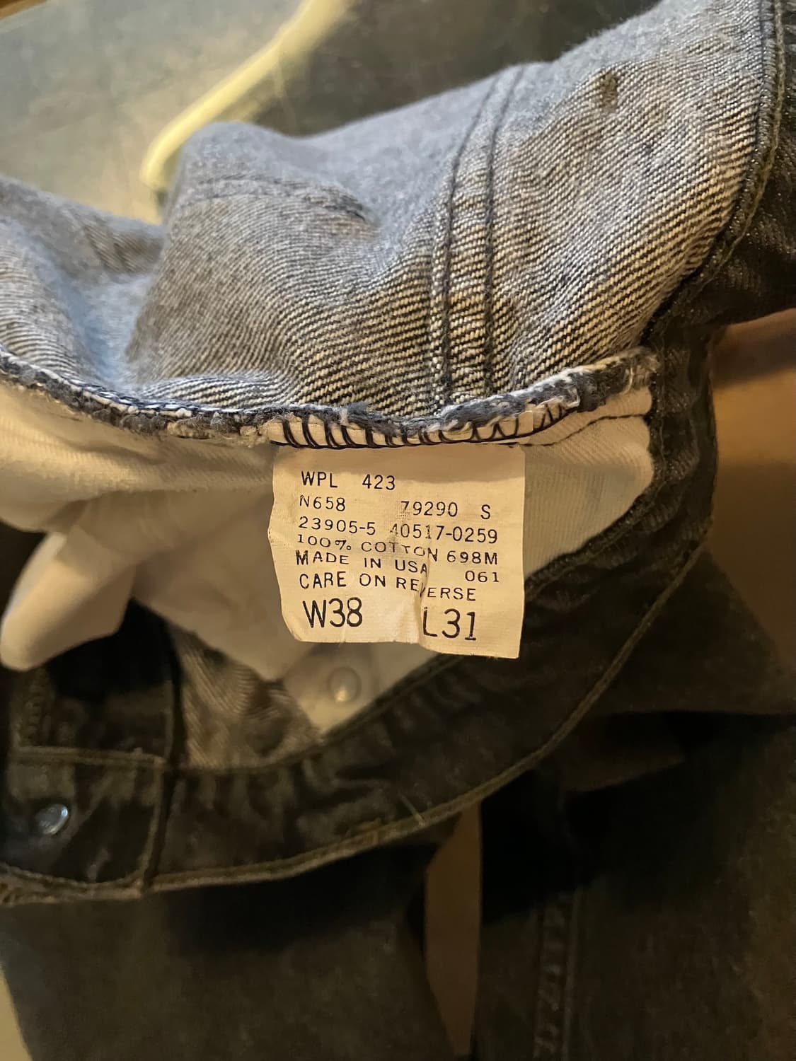 90s USA 빈티지 리바이스 517 부츠컷 블랙 데님 팬츠 상품이미지9