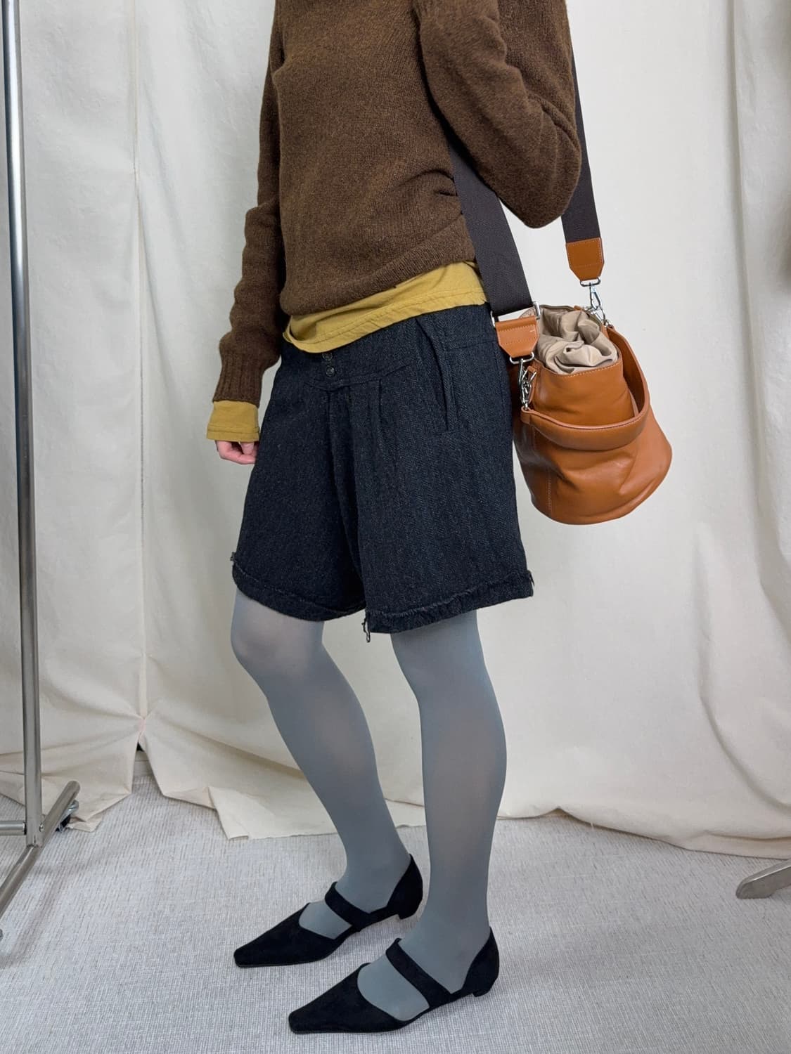 Zucca 셰브론 울 하프 팬츠 상품이미지3