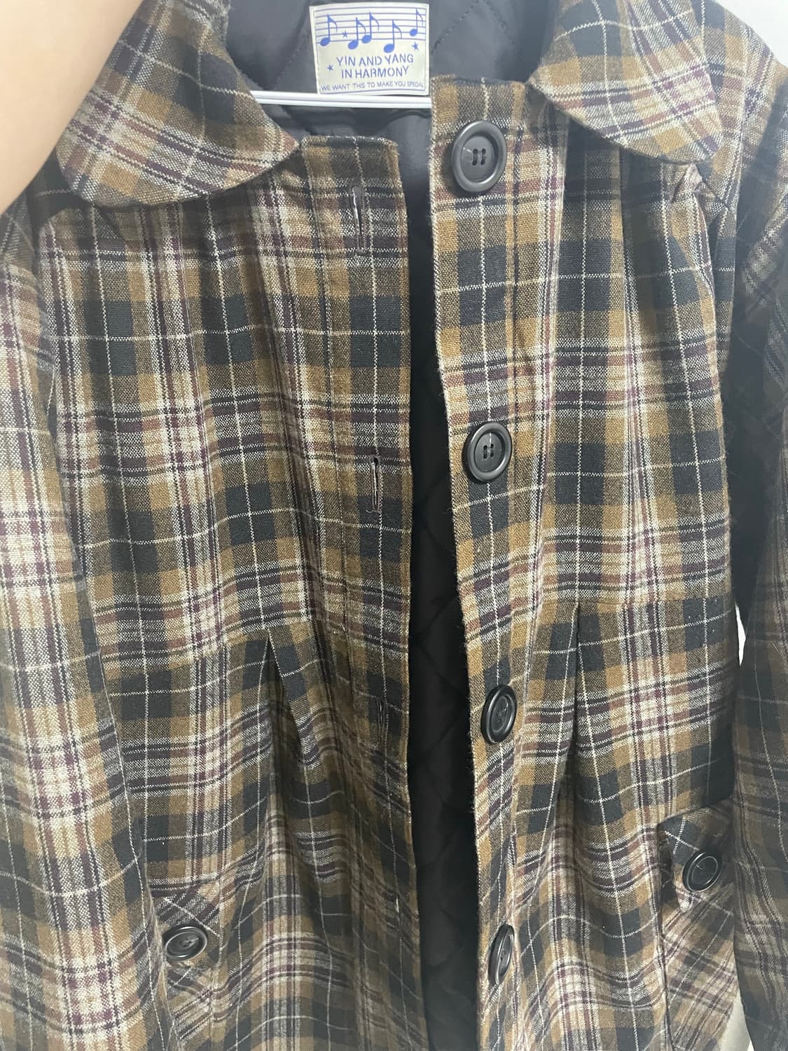 인앤양인하모니 머플러코트 체크+케이프머플러 상품이미지4