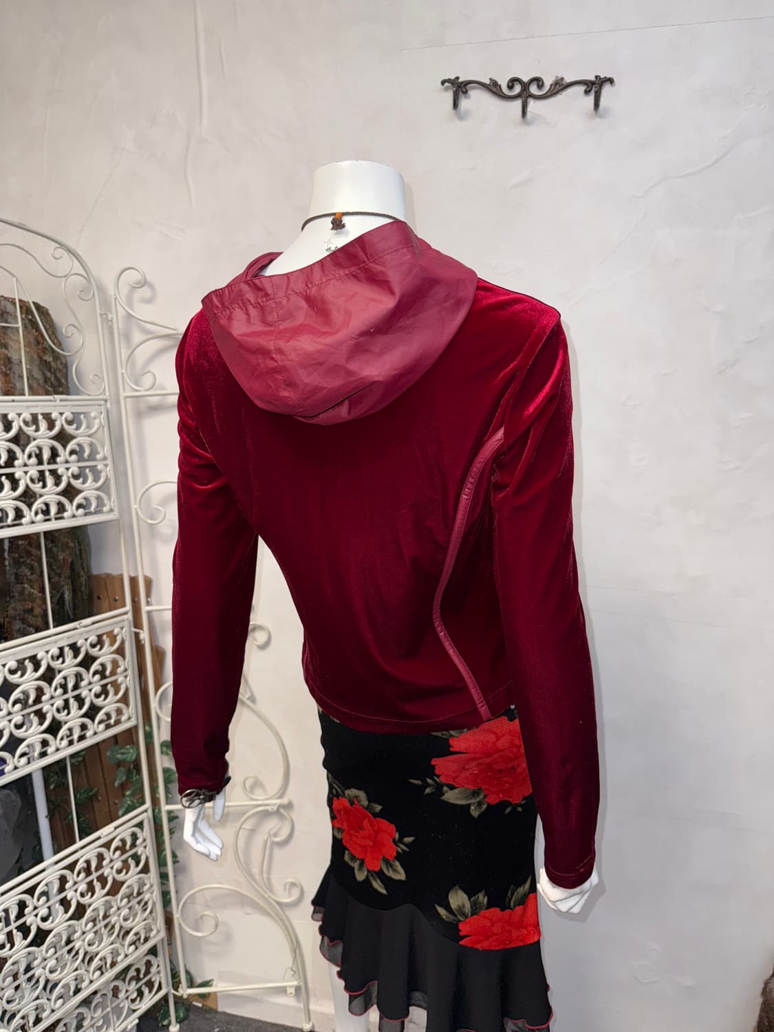 Red velvet button detail hood zipup 상품이미지3