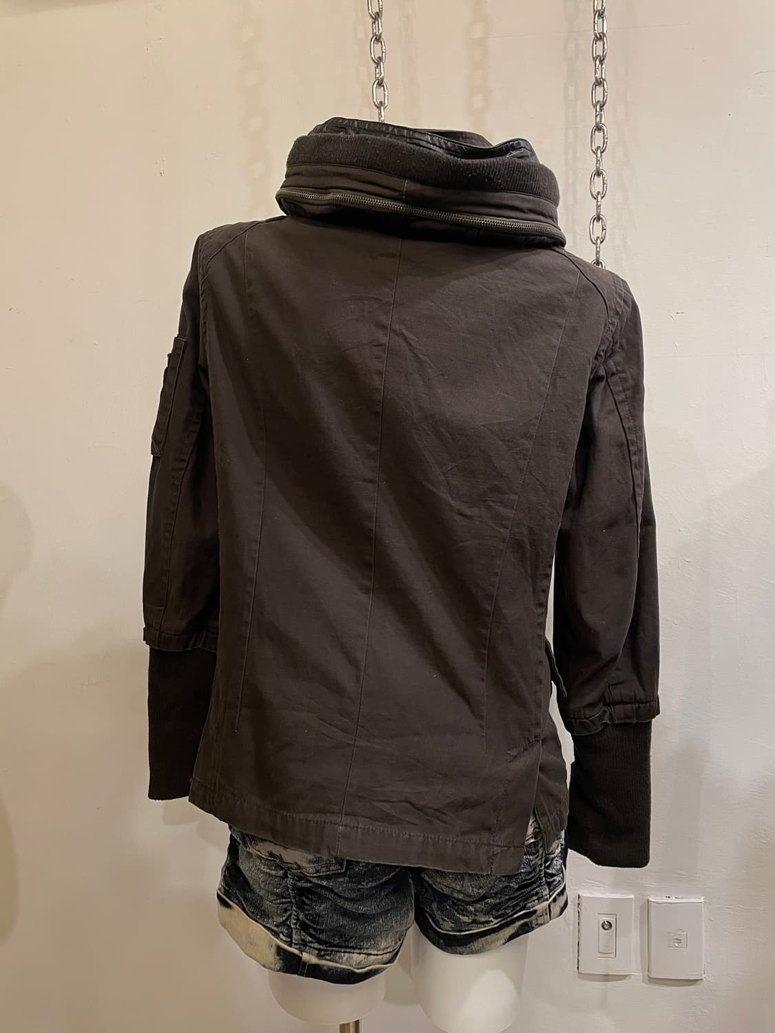 von dutch 본더치 브라운 골지 후드 자켓 y2k 밀리터리 상품이미지2