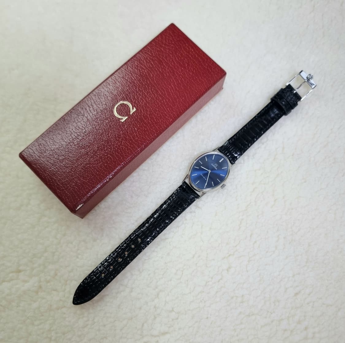 오메가 드빌 앨립스 블루 다이얼 핸드와인딩 남여공용 시계 상품이미지6