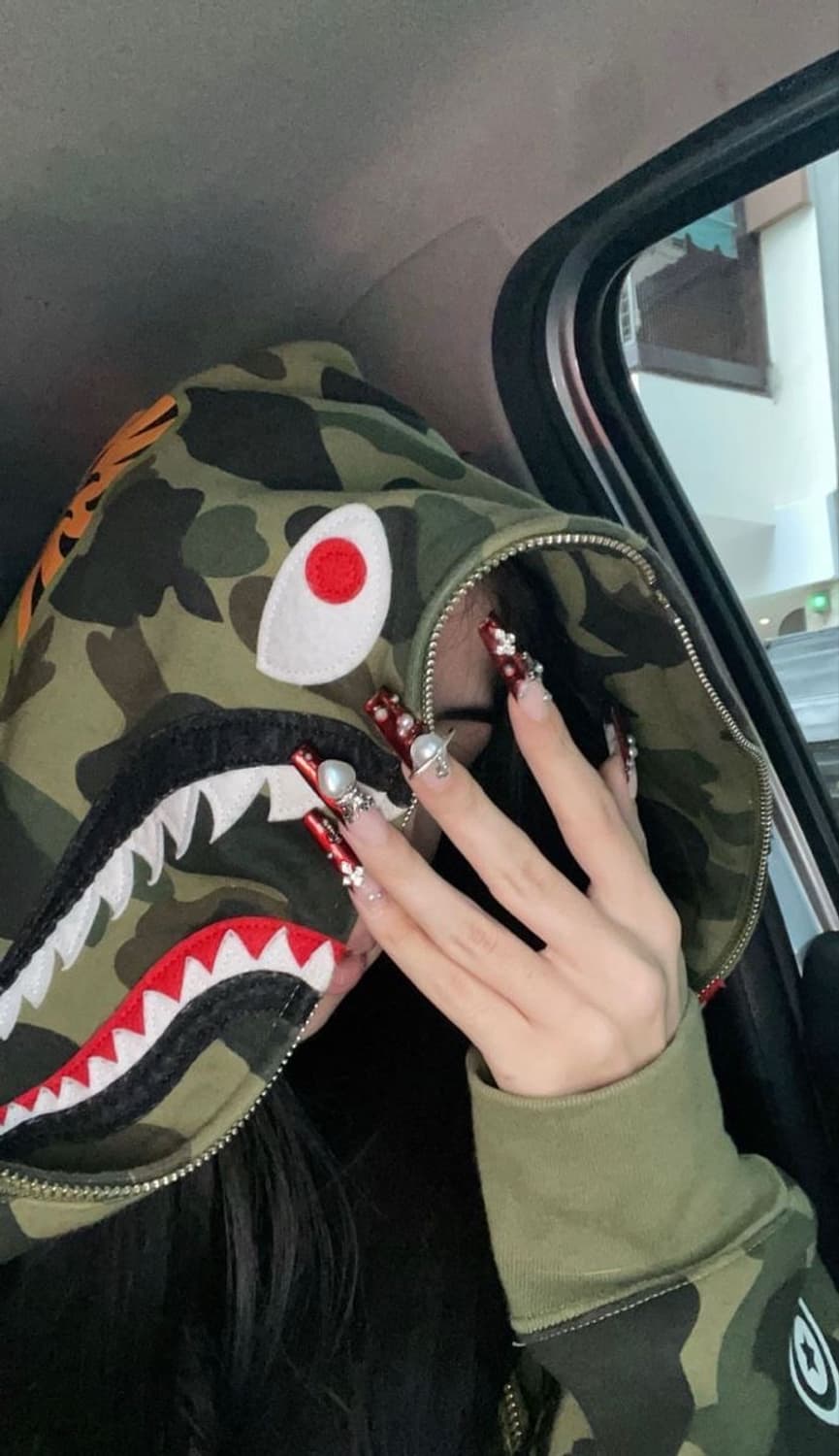 베이프 1st 카모 샤크 후드집업 XL 사계절용 남녀공용 상품이미지6