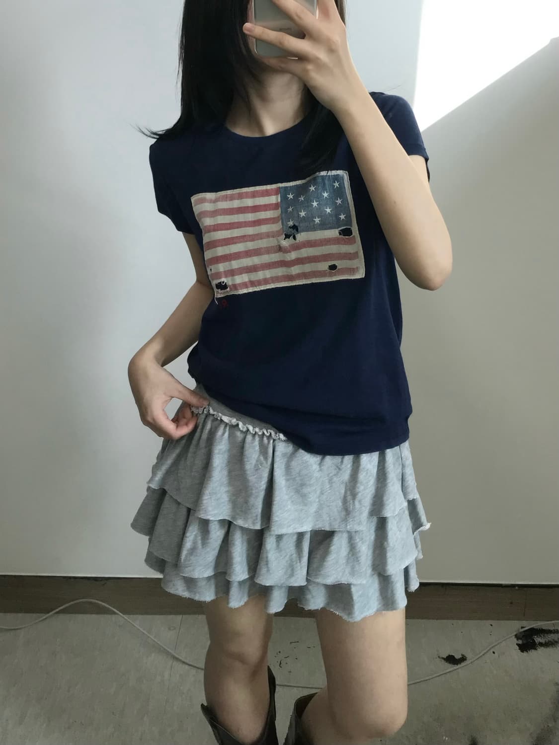 폴로 랄프로렌 성조기 네이비 반팔 티셔츠 상품이미지1
