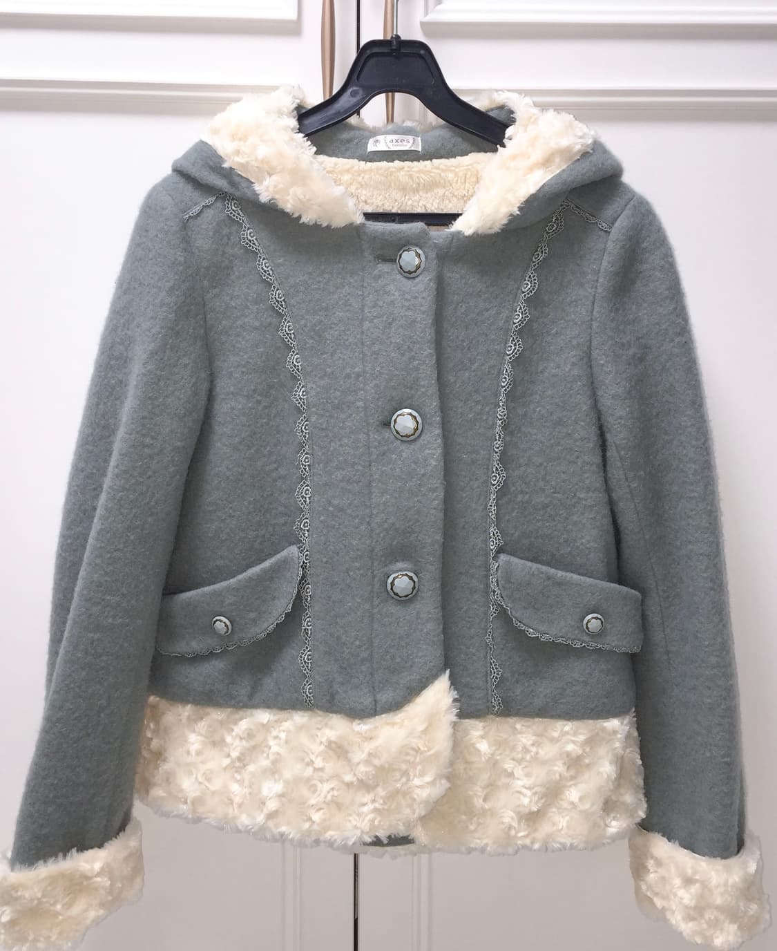 엑시즈팜 민트 라떼갸루 퍼 숏 코트 리즈리사트랄라라히메카지 상품이미지4