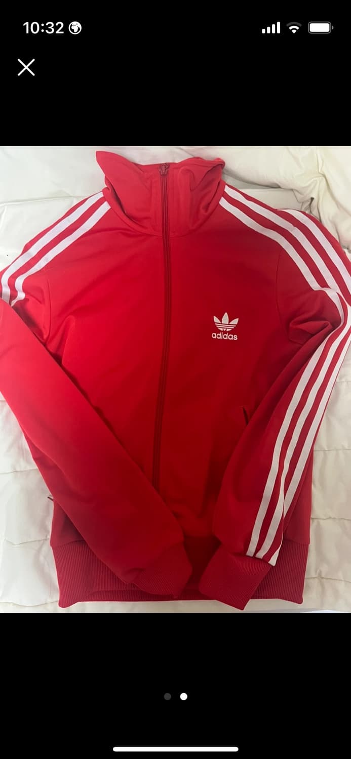 아디다스 크롭 슬림핏 레드 빨강 져지 상품이미지1