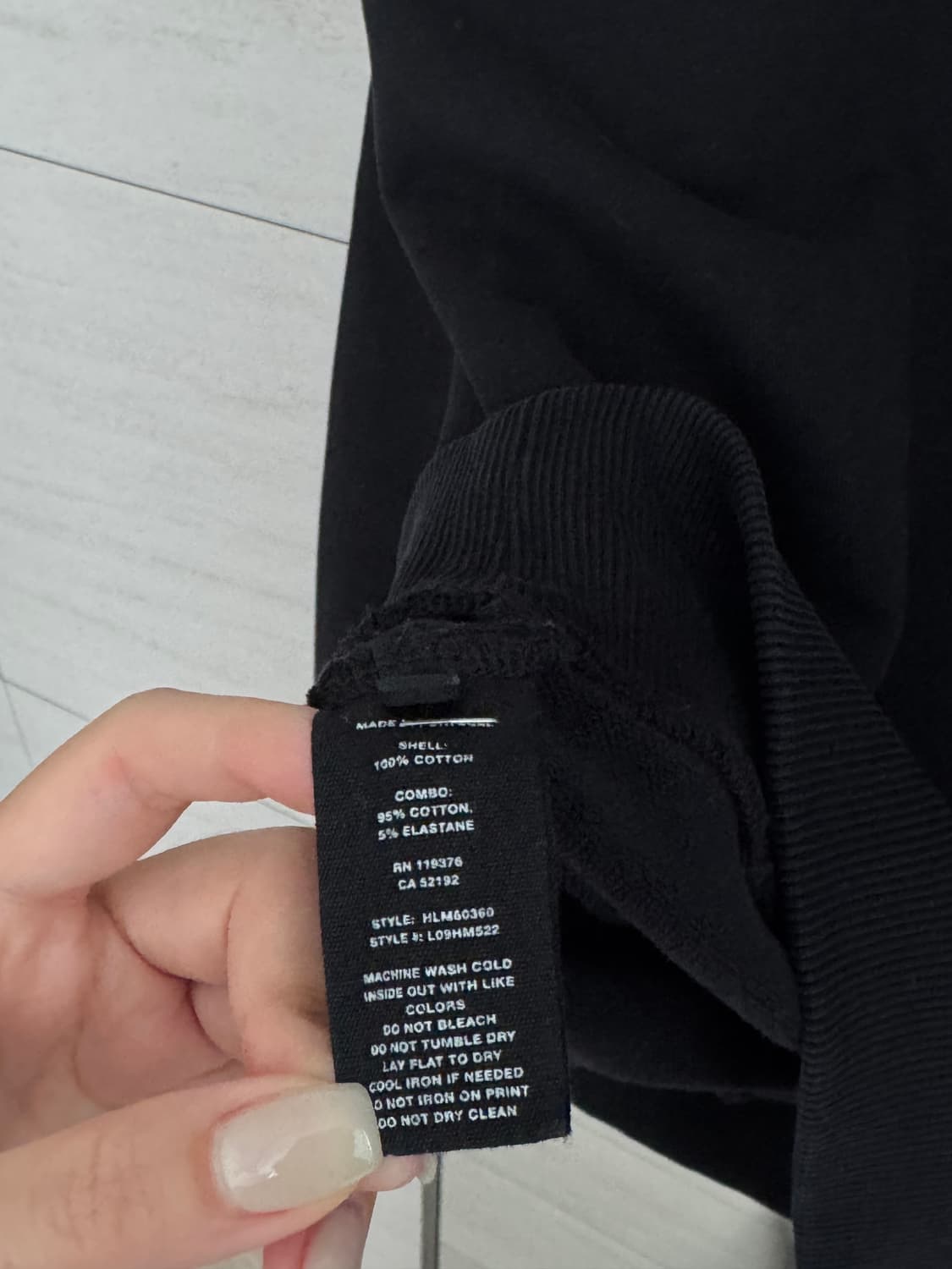 🖤 헬무트랭(Helmut Lang) 블랙 크루넥 맨투맨 상품이미지6