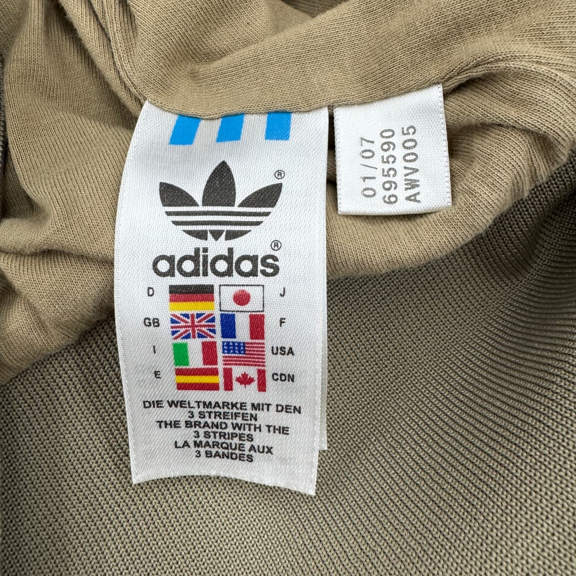 아디다스 올리브 카키 파이어버드 멀티로고 크롭 후드 바람막이 상품이미지5