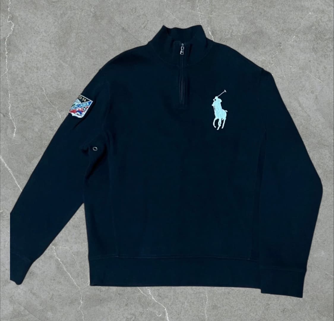 폴로 빅포니 스키패치 블랙 하프집업 상품이미지1