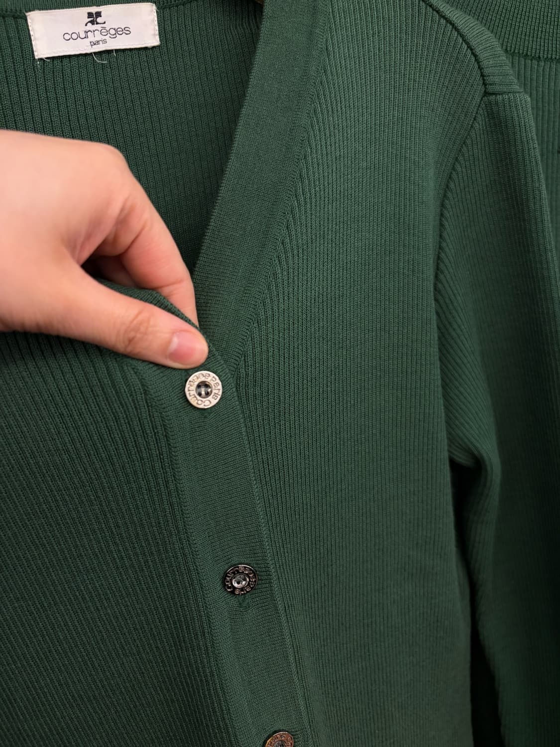 꾸레쥬 정품 그린 니트가디건 앙상블 상품이미지6