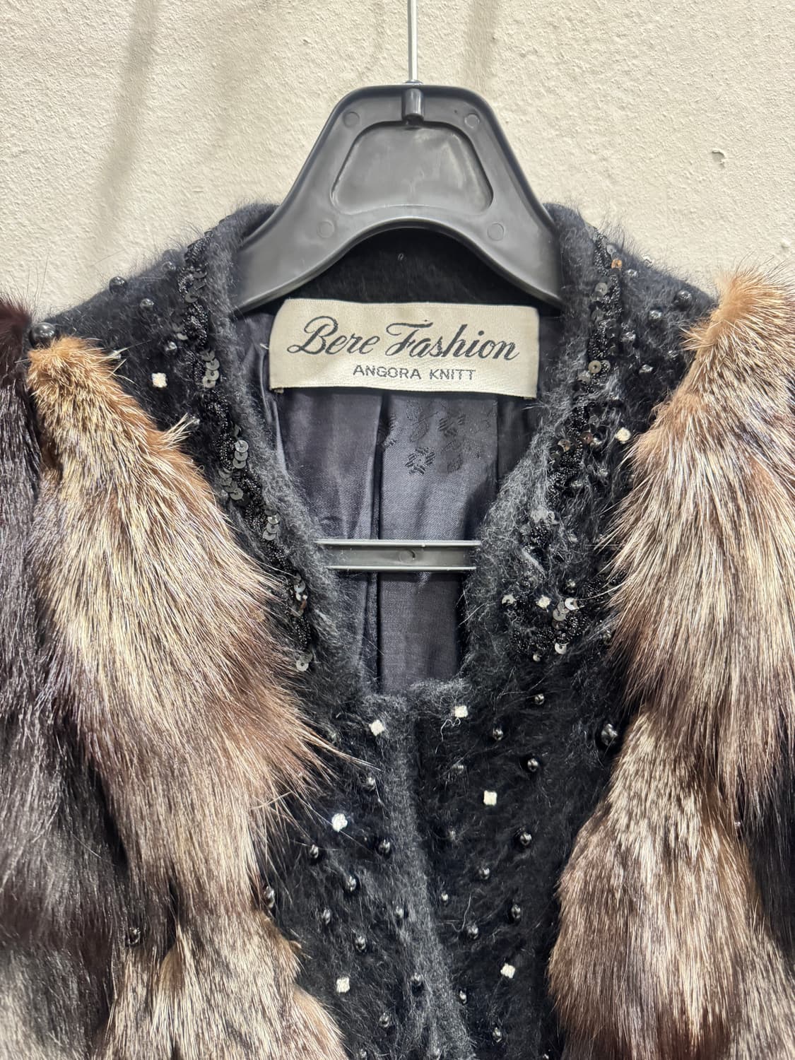 japan vintage fur콤비 앙고라 가디건 상품이미지2