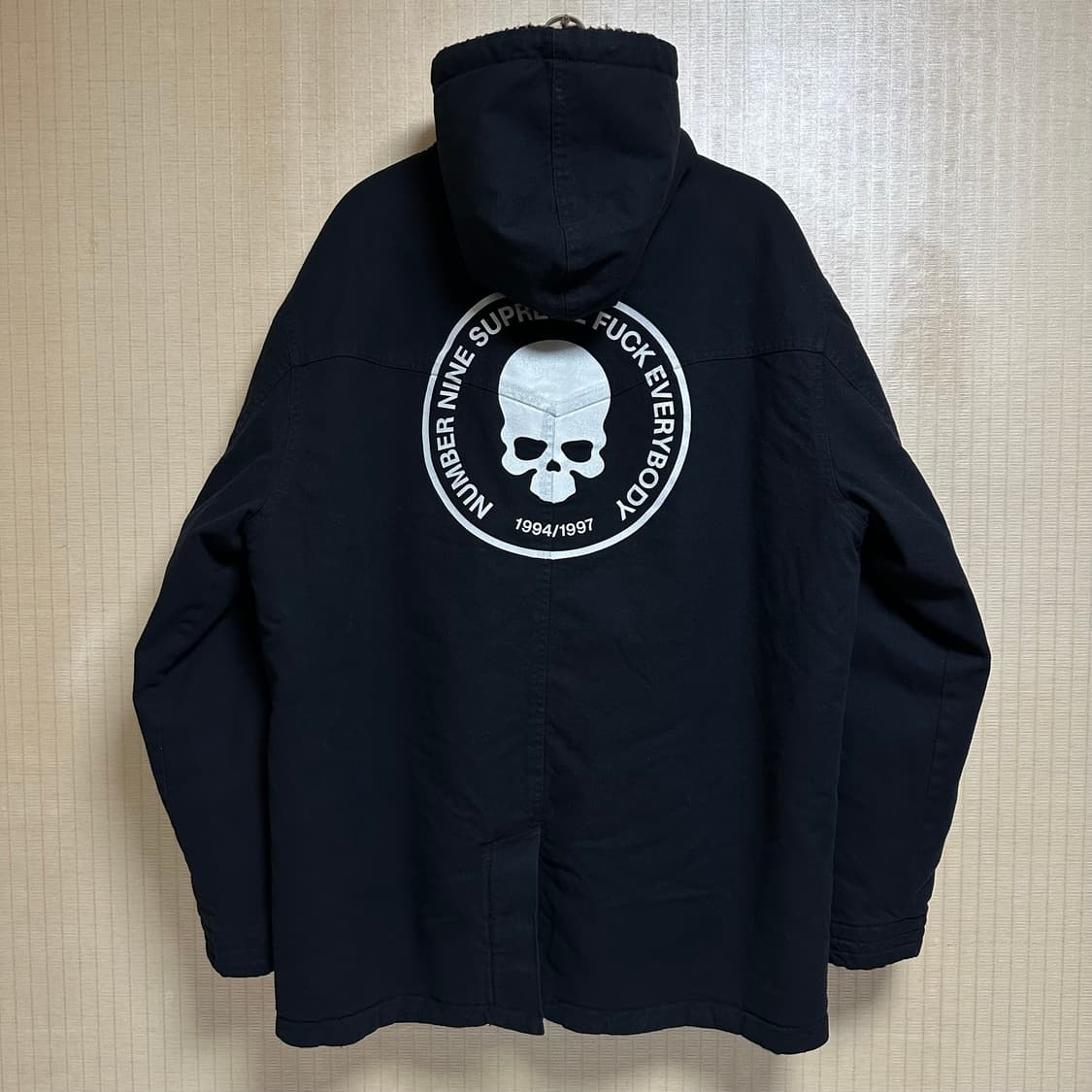 슈프림 넘버나인 포우 셔링 후드 코트 블랙 XL사이즈 상품이미지1