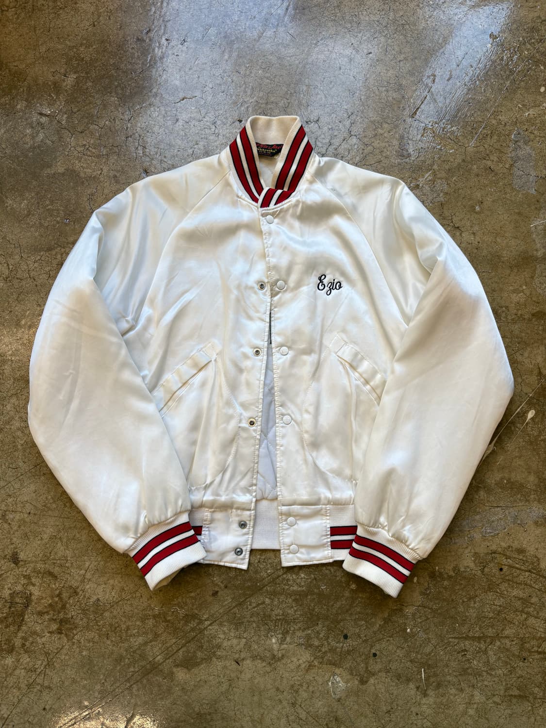 80s USA 던브룩 새틴 바시티 재킷 상품이미지1