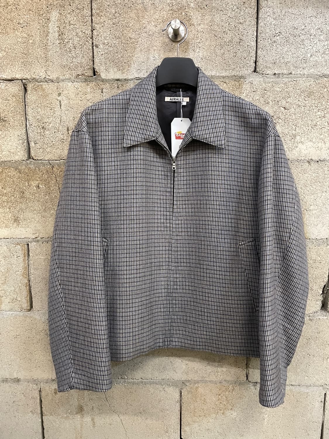 오라리 더블 페이스 체크 블루종 자켓 상품이미지2