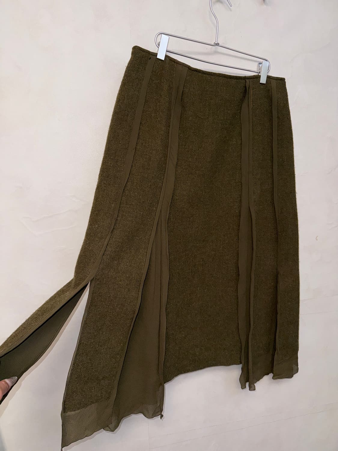 HIROKO KOSHINO khaki wool slit setup 상품이미지7
