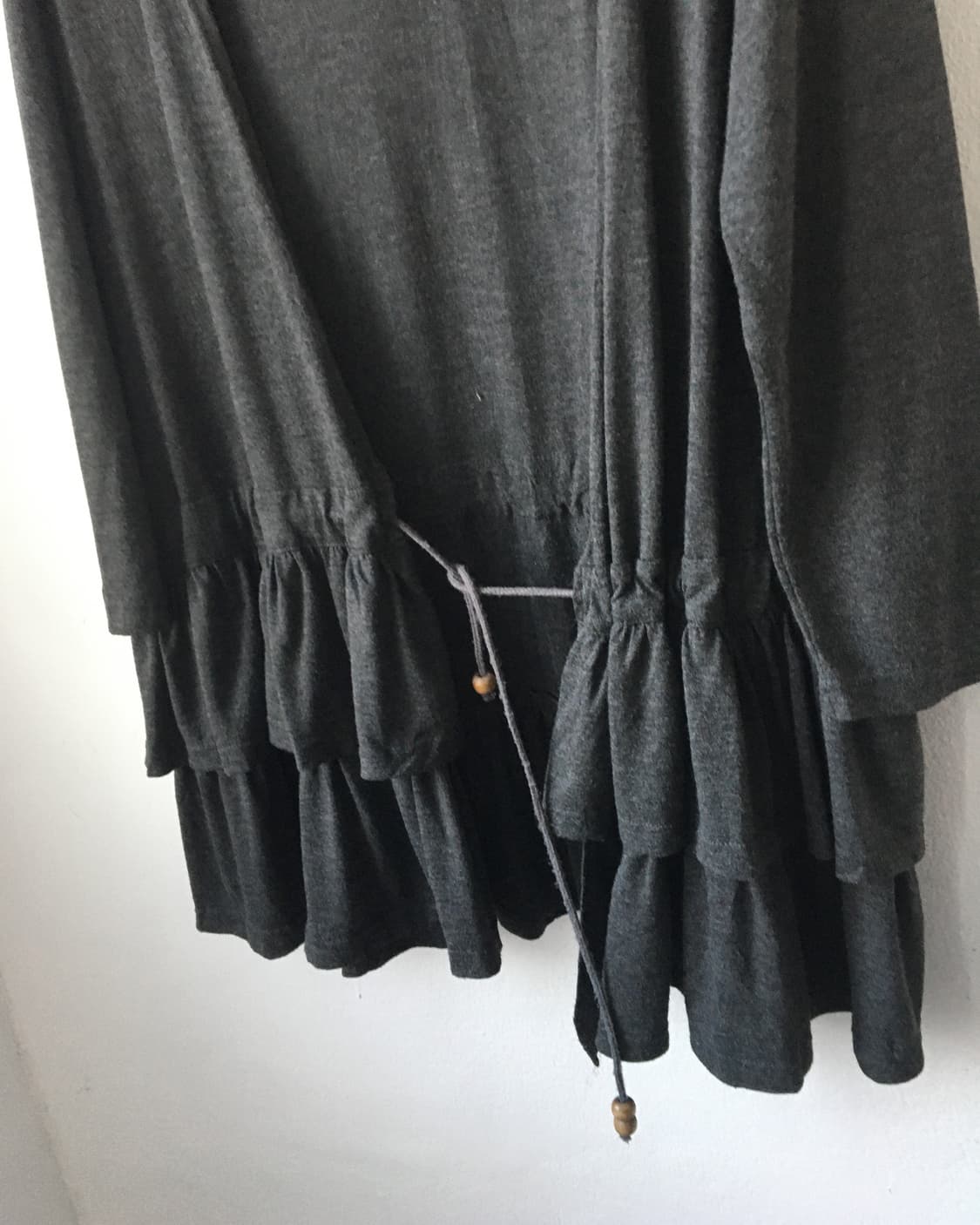 Frill point hood open cardigan 상품이미지4