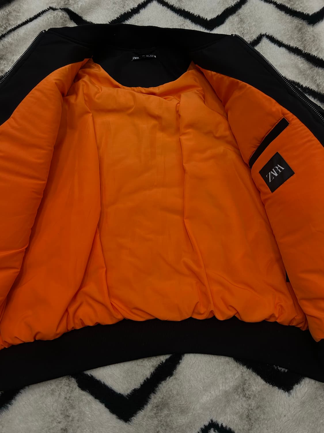 [한국XL]ZARA 레이어드 디테일 봄버 패딩 자켓/블랙 상품이미지5