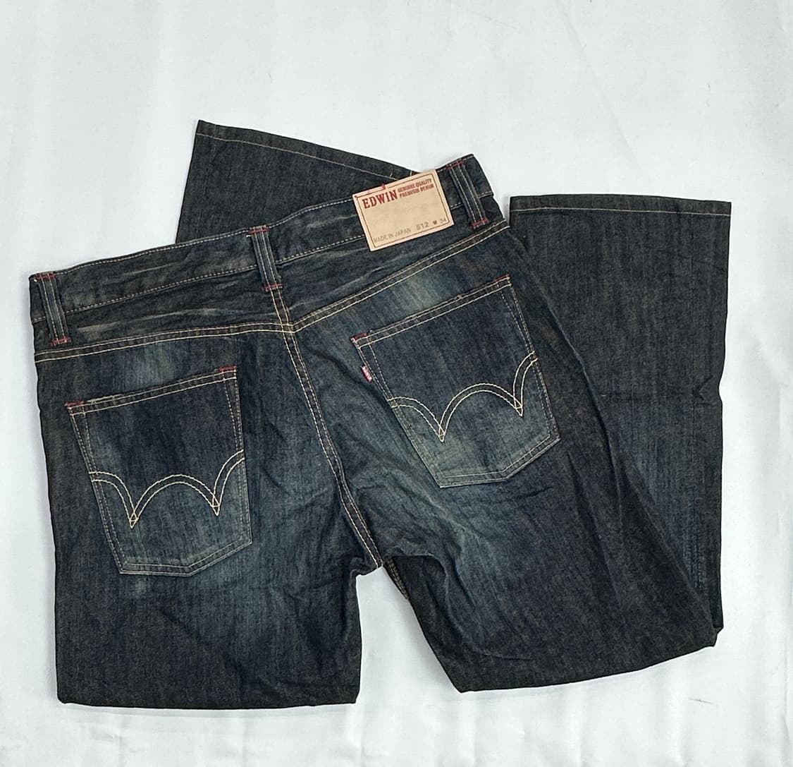 재팬 에드윈 워싱 빈티지 진청 보헤미안 펑크 와이드 데님 팬츠 상품이미지7