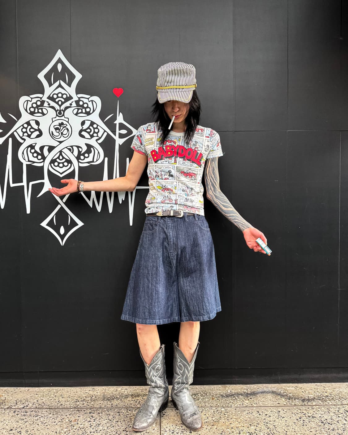 Ne-net – Denim Sarouel Half Pants 상품이미지1
