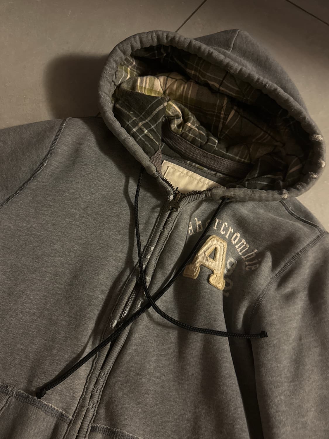 아베크롬비 체크 후드집업  상품이미지1