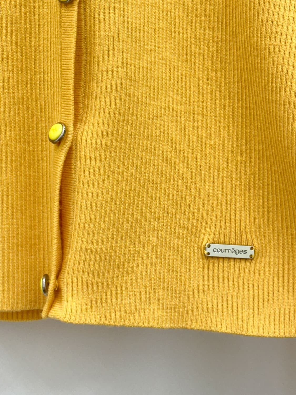  courreges / 꾸레쥬 옐로우 골지 가디건 상품이미지5