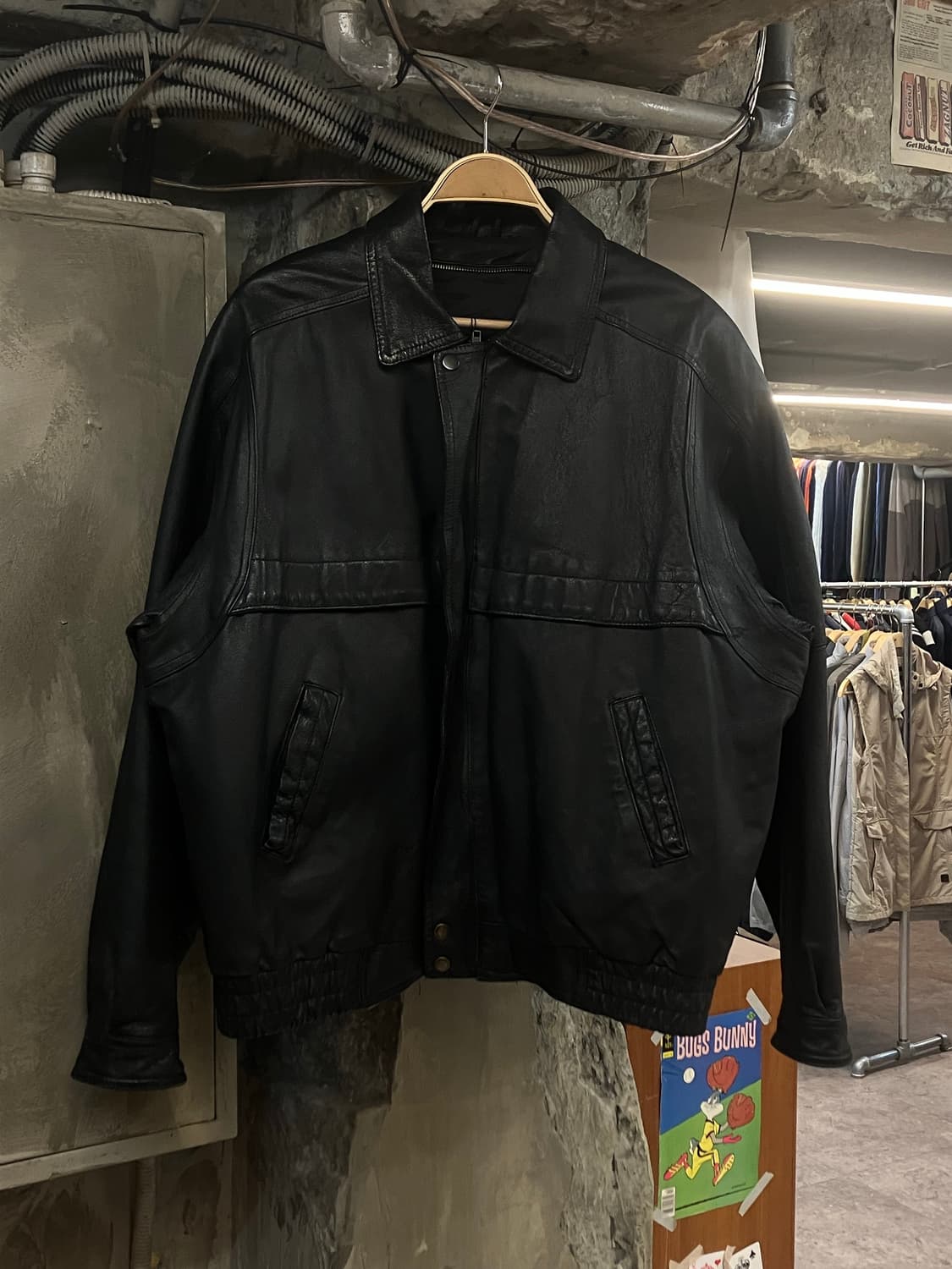 빈티지 가죽 자켓 블랙  #csz2291 상품이미지1