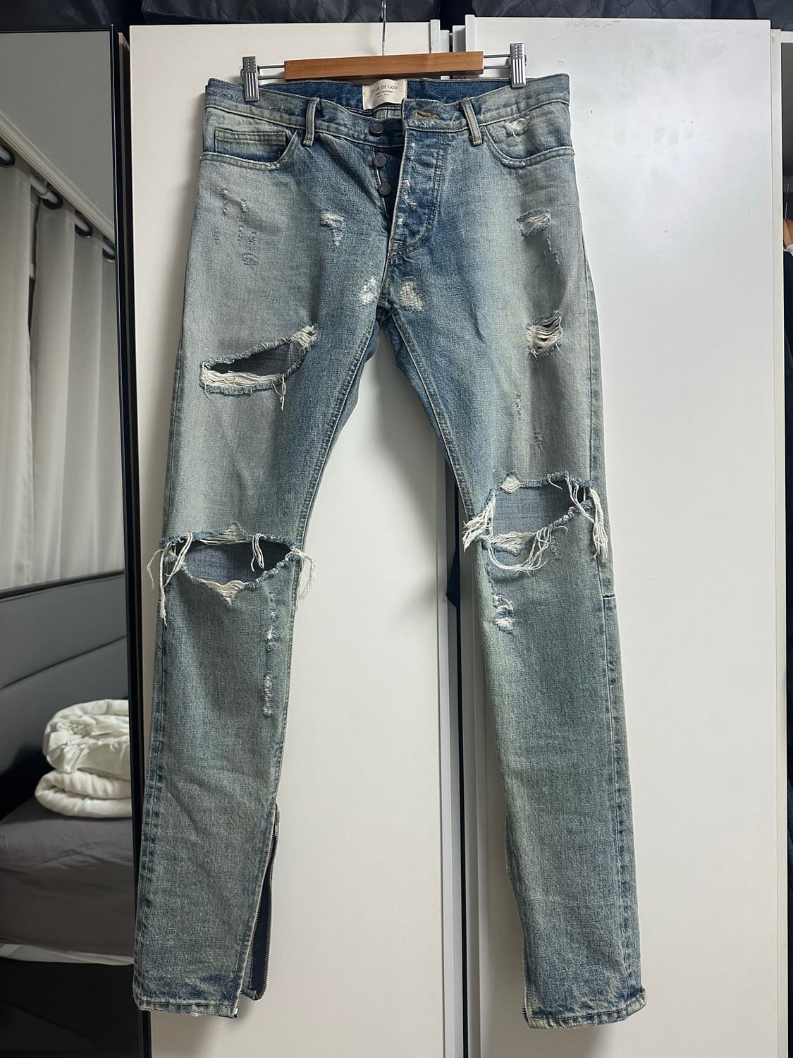 피어오브갓 디스트로이드 지퍼 데님 상품이미지1