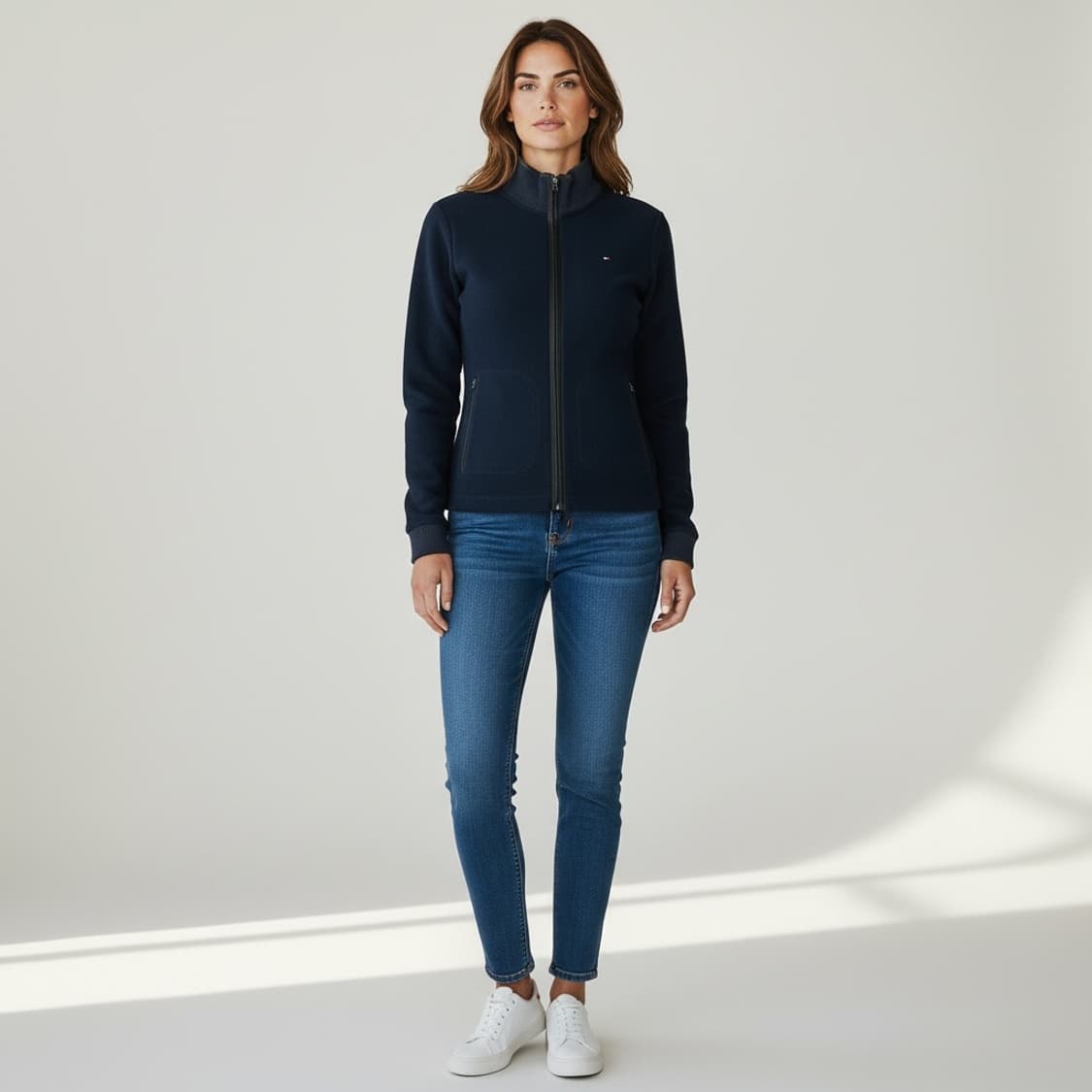 [M] Tommy 타미힐피거 우먼즈 네이비 후리스 집업 자켓 상품이미지4