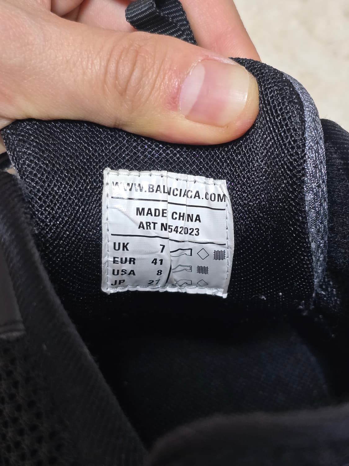 발렌시아가 트랙 42 사이즈 / 블랙 그레이 상품이미지5