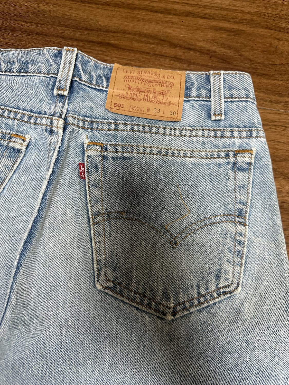 90s 빈티지 리바이스 505 33 연청 상품이미지4