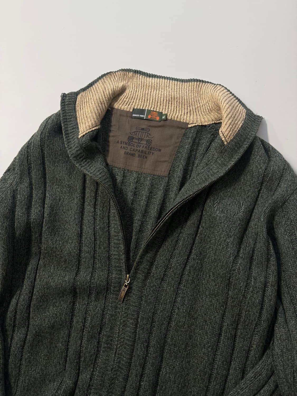 하이 넥 울 블렌디드 니트 집업 가디건 상품이미지5