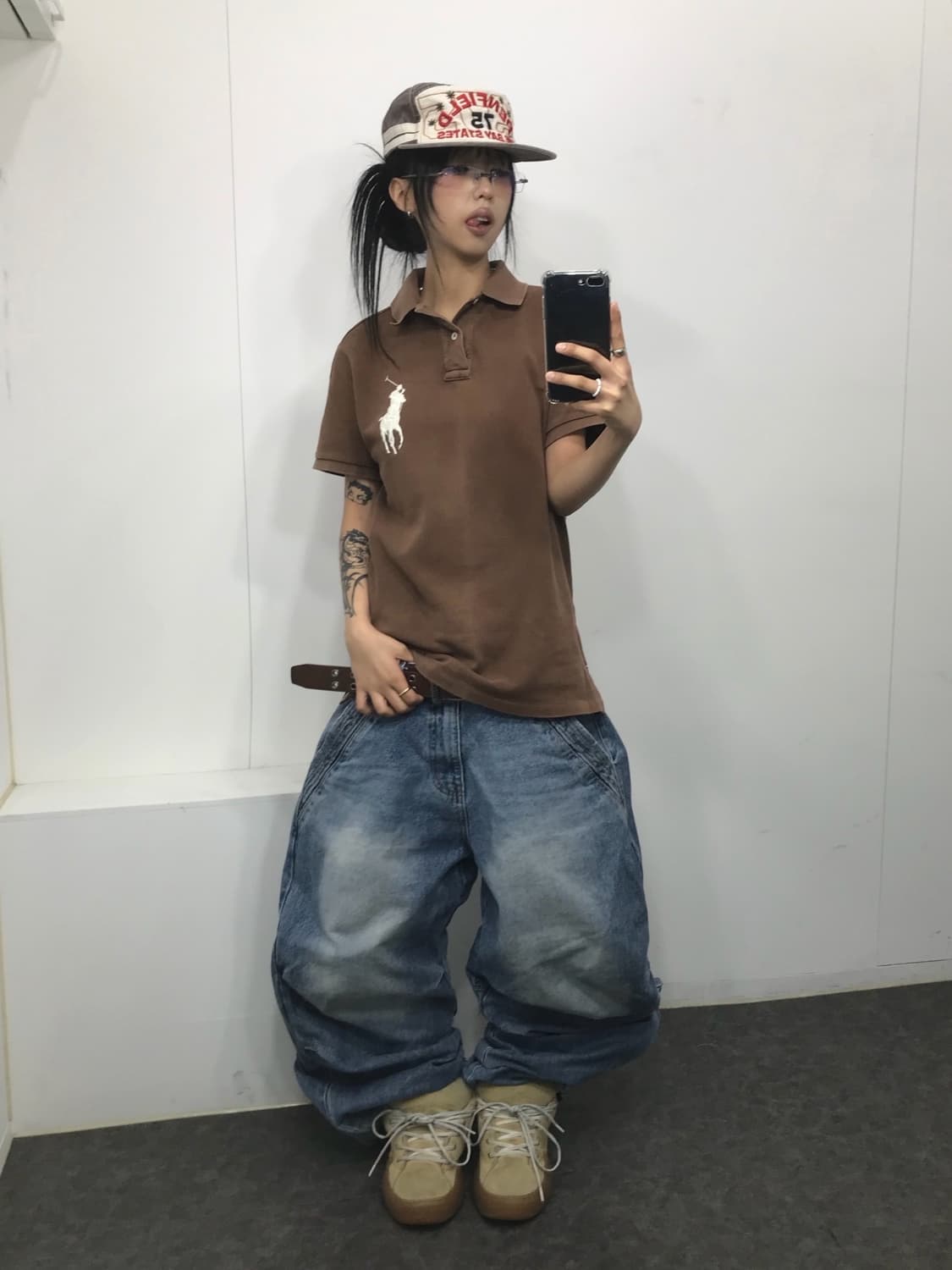 폴로 빅포니 브라운 피케 티셔츠 ( 레어 ) 상품이미지3