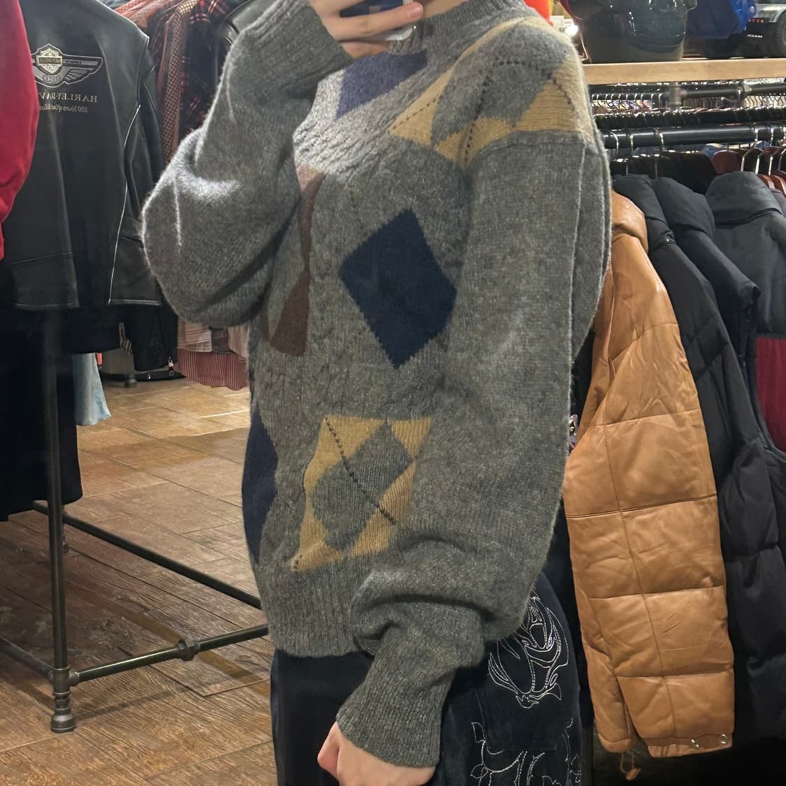 [HI] 아가일 니트 스웨터 상품이미지4