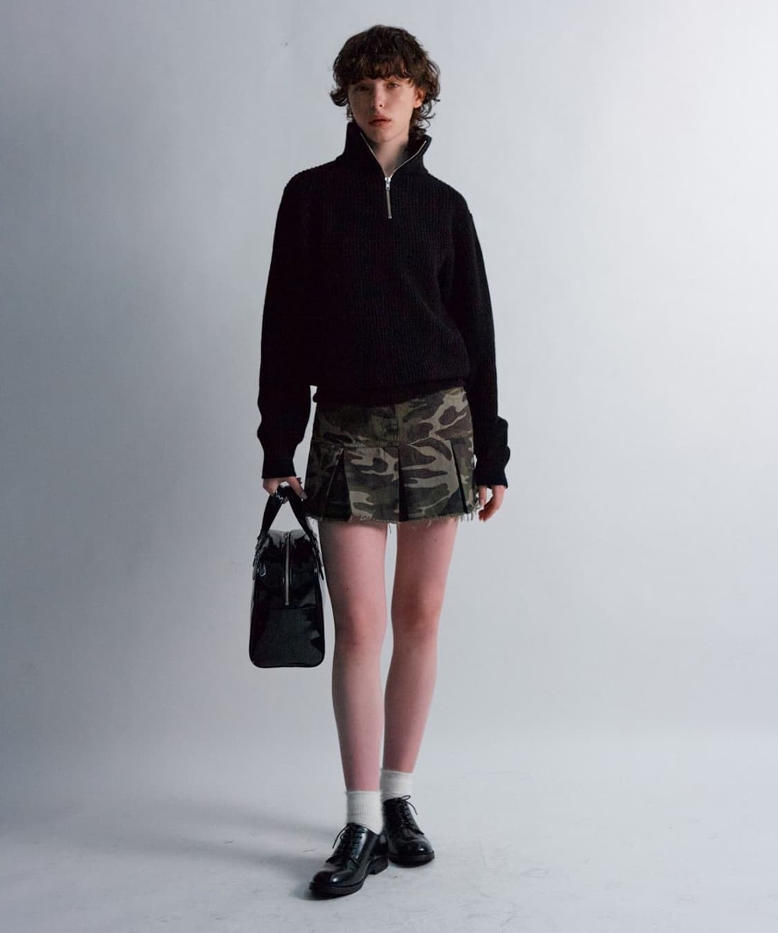 문선 카모 플리츠 스커트 S 상품이미지6