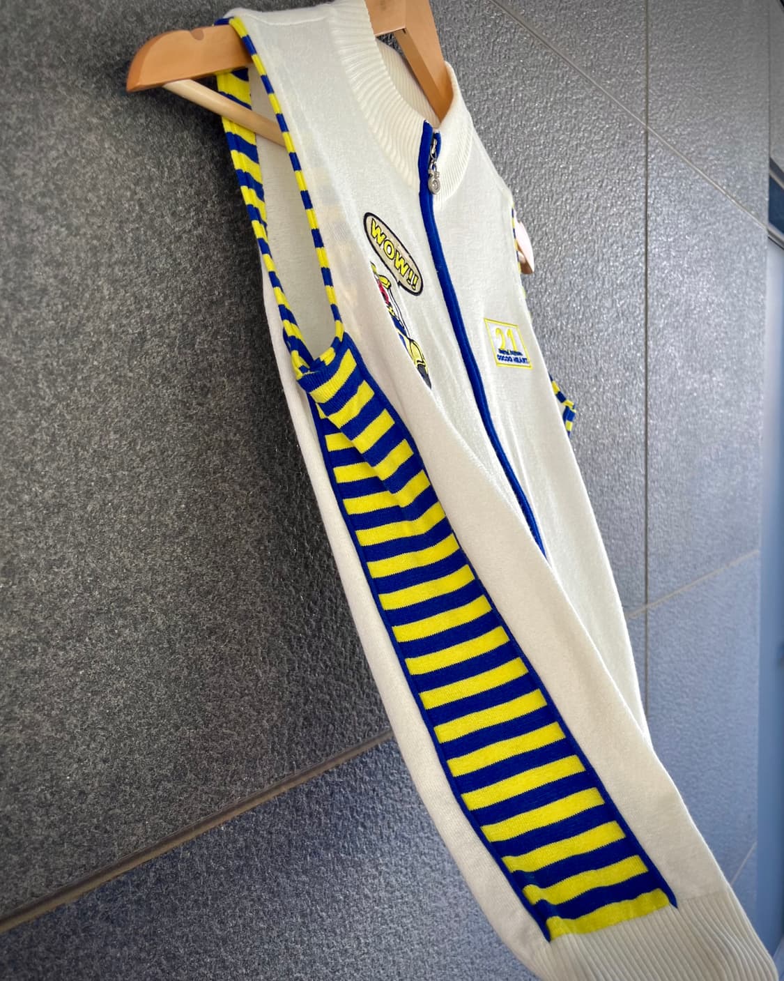 90s 빈티지 자수 슬리브리스 니트 베스트 조끼 자켓 상품이미지10