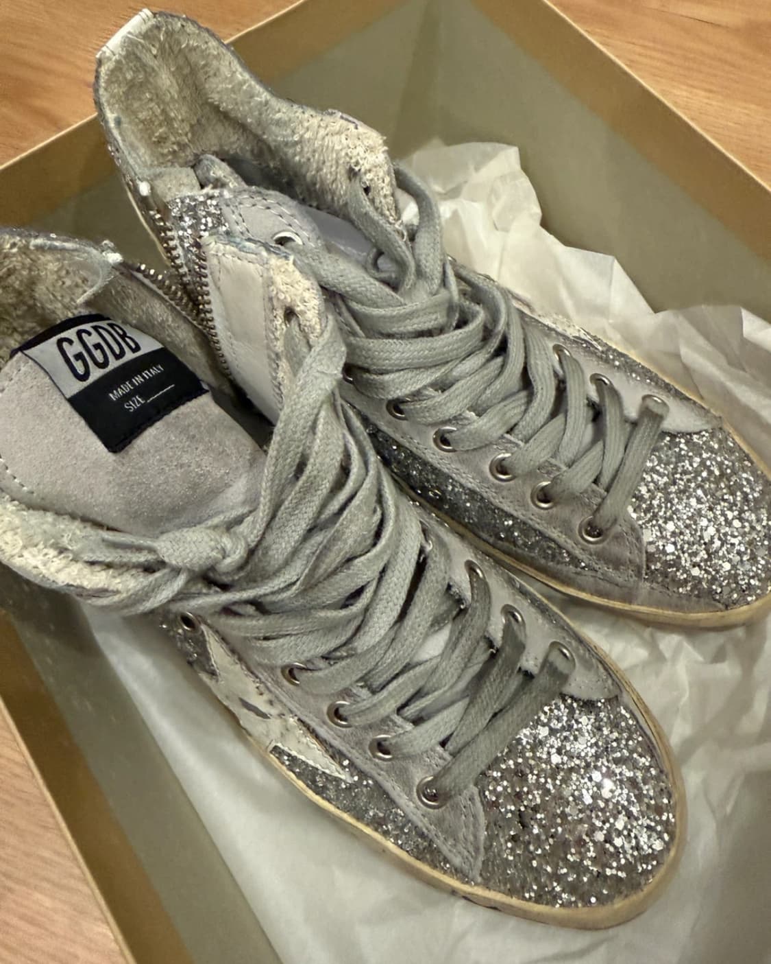 골든구스 Golden goose 프란시 실버 글리터 스니커즈 35 상품이미지3