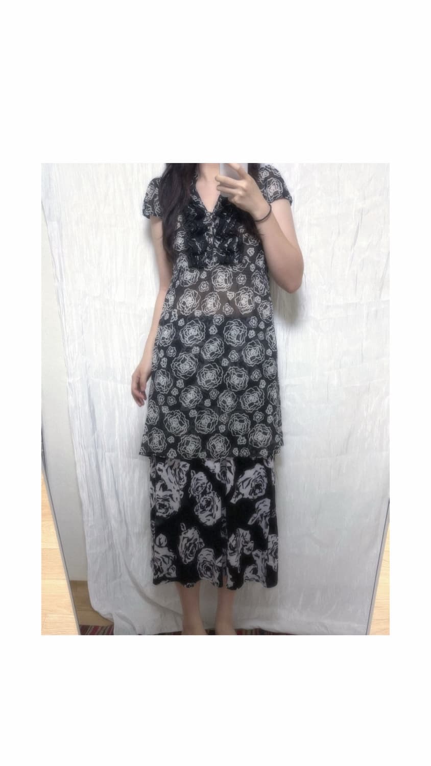 Rose Sheer Mini Dress 상품이미지5