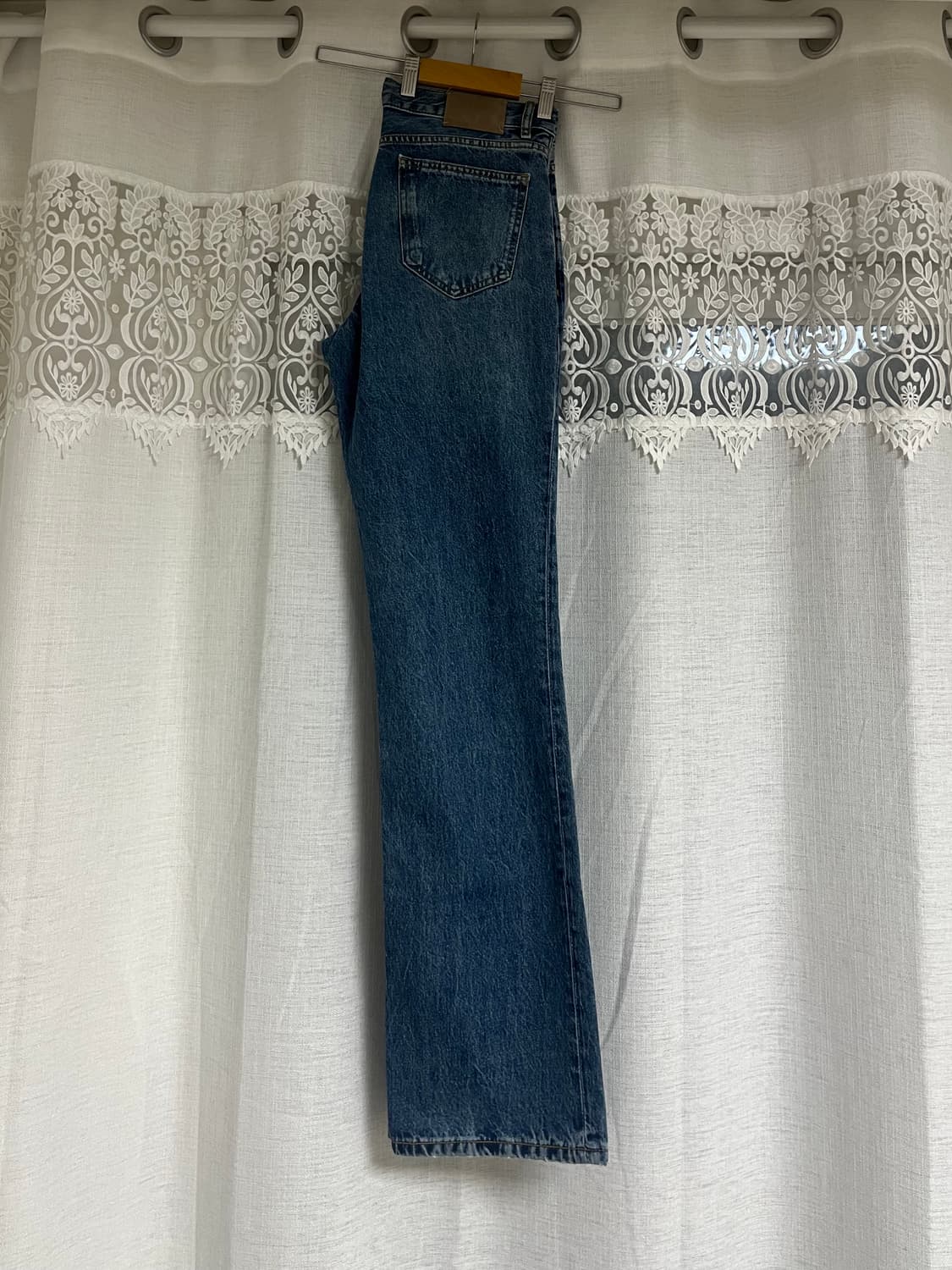 (38) 자라 ZW컬렉션 플레어 핏 롱 데님 워싱 팬츠 상품이미지2