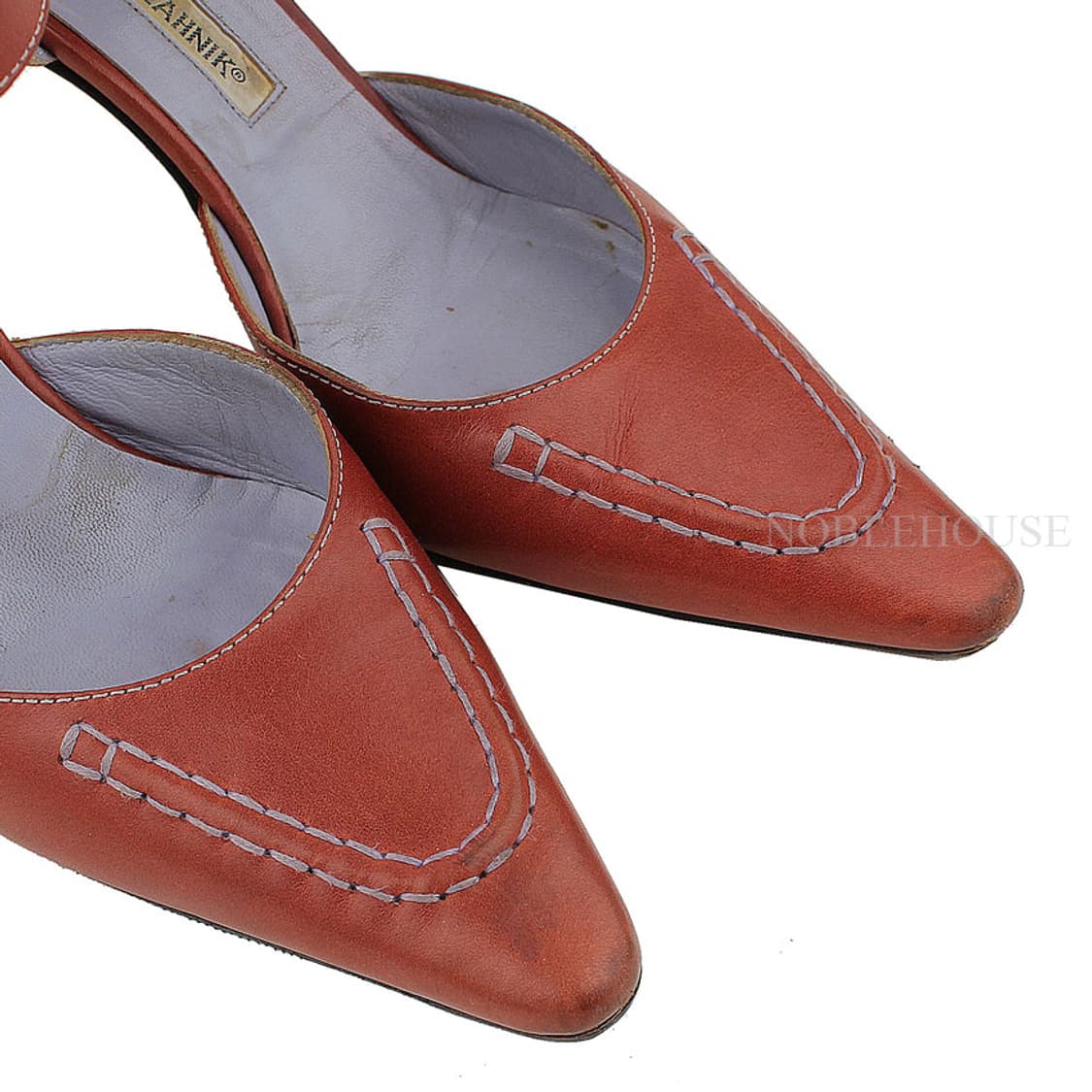 마놀로블라닉 레드카멜 스티치 앵클스트랩 펌프스 36 1/2 상품이미지6