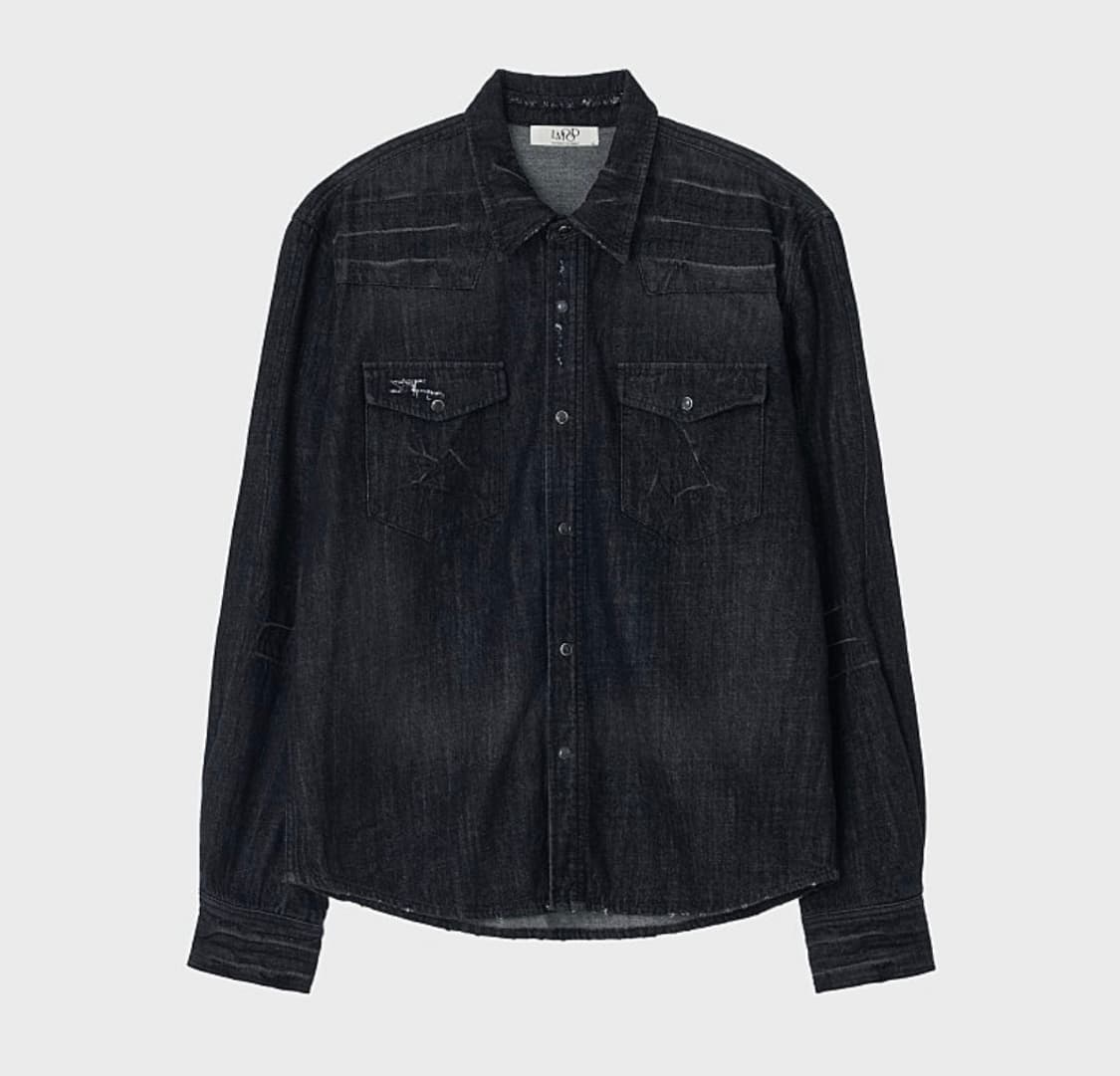 [46] 엘무드 새깅 웨스턴 데님셔츠 상품이미지1