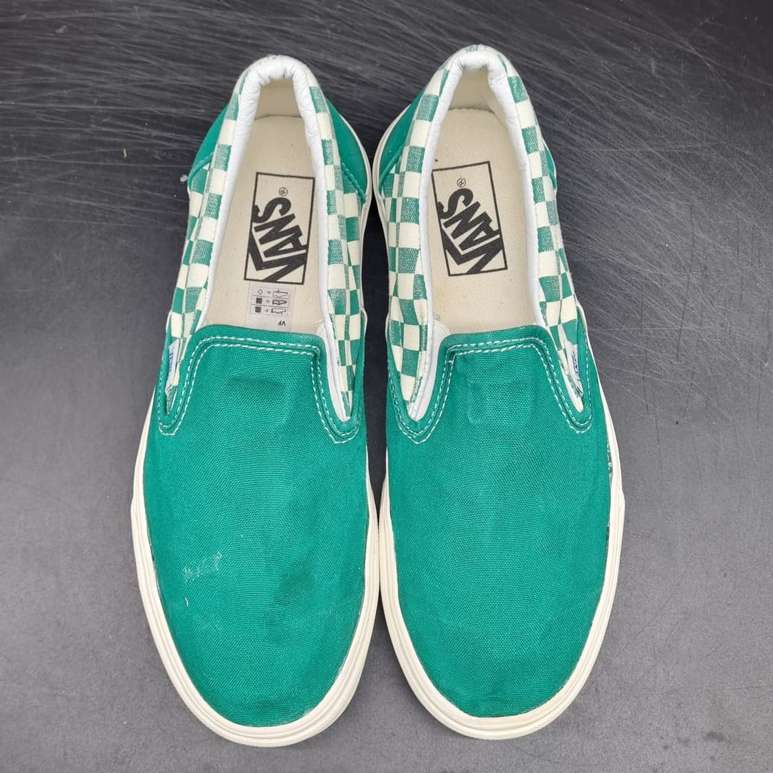 반스 체커보드 그린 슬립온245 상품이미지2