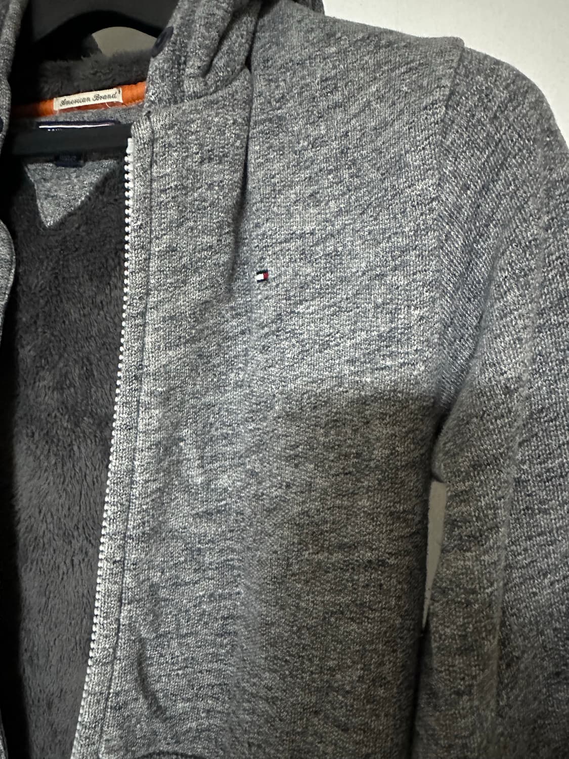 타미힐피거 기모 후드집업 그레이 상품이미지2