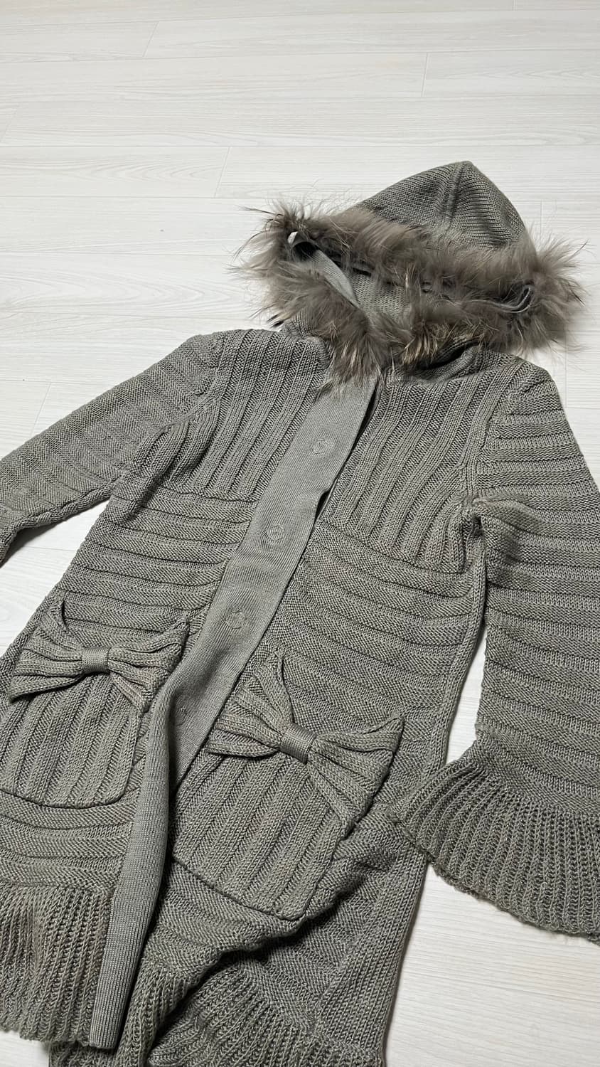 퍼 리본 가디건 상품이미지1