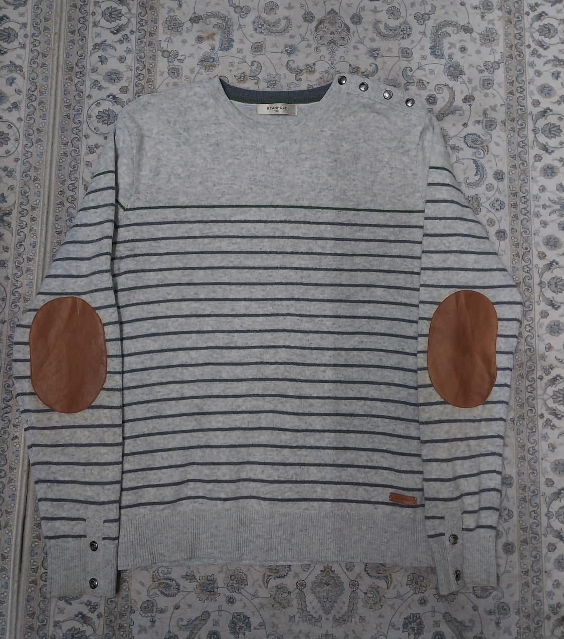 빈폴 스트라이프 패치 니트 100 상품이미지1