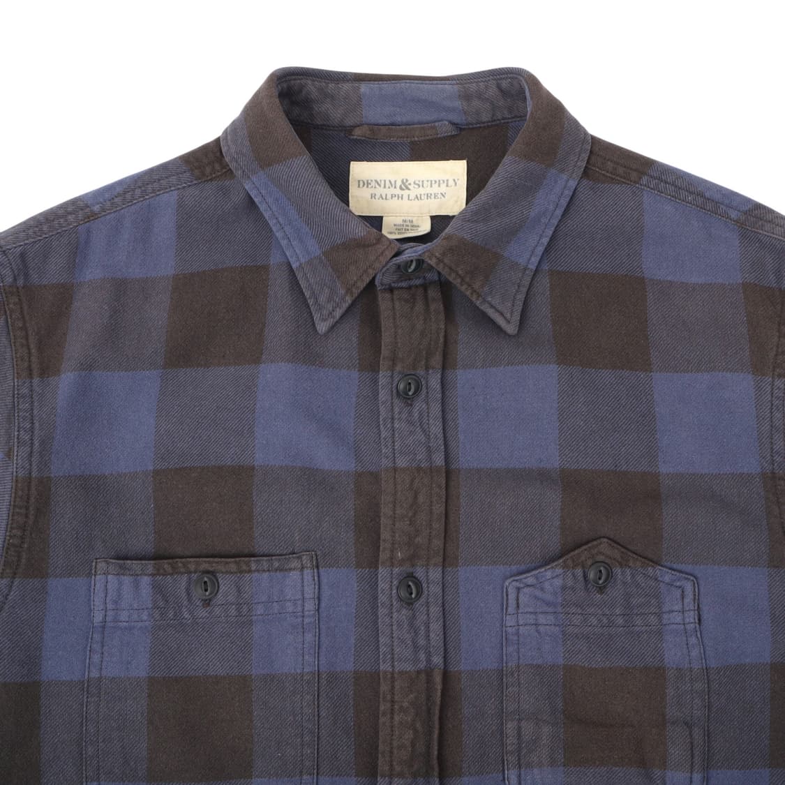 데님앤서플라이 네이비 플란넬 체크 셔츠 상품이미지2