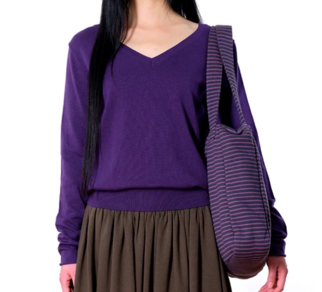 코이세이오 038 브이넥 니트 퍼플 S 상품이미지1