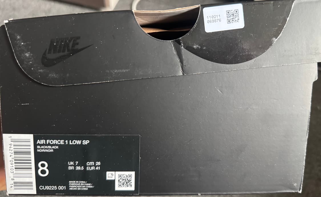 나이키 슈프림 에어포스 블랙 260 (슈프림포스) 상품이미지8