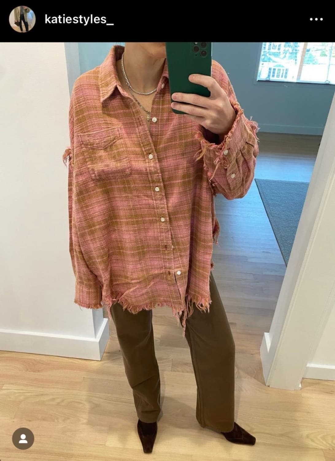 R13 핑크 체크셔츠 상품이미지9